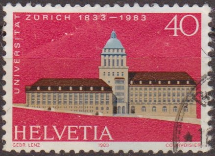 z vendido Suiza 1983 Scott 734 Sello Arquitectura Edificios Universidad Zurich Michel 1246 Switzerland Suisse 